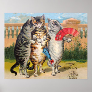 Póster Três Pequenos Gatinhos Ilustração da Mamãe Gansa