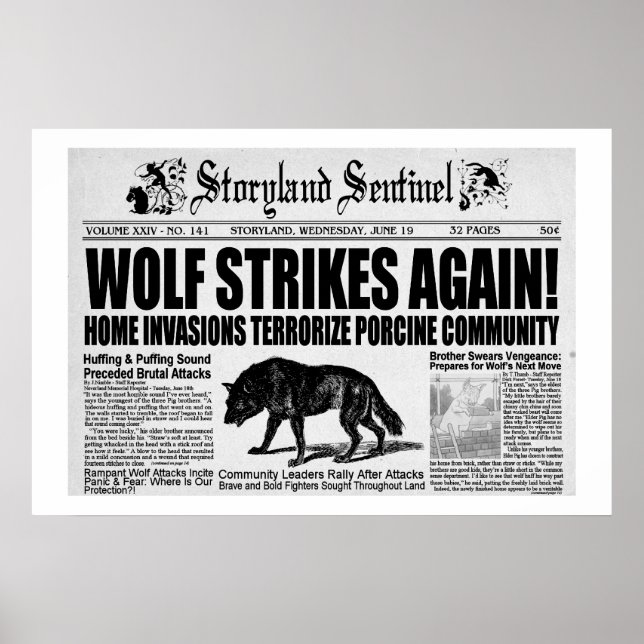 Poster Três Pequenos Porcos (Frente)