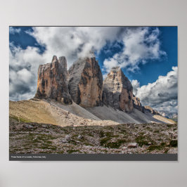 Poster Três Picos de Lavaredo, Dolomites, Itália