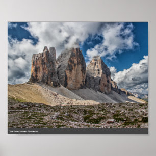 Poster Três picos de Lavaredo, dolomites, Italia