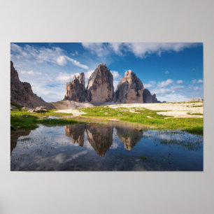 Poster Três Picos de Lavaredo/Drei Zinnen montanha Dolomi