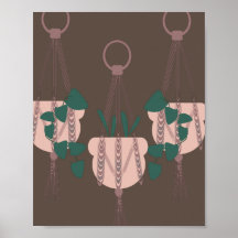 Três Plantas Trepadeiras Penduradas Arte Verde Mar