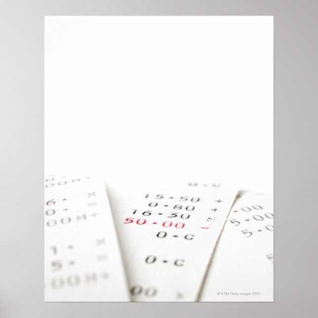 Poster Três recibos em fundo branco. Existem (Frente)