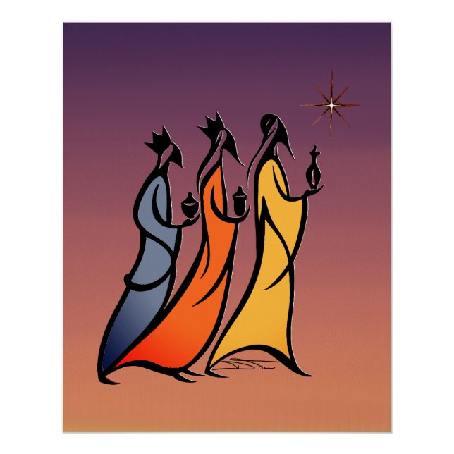 Póster Três Reis Magos Minimalistas (Frente)