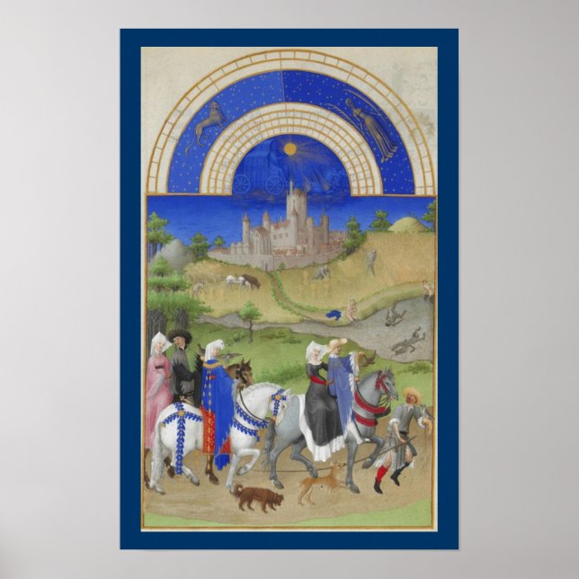 Poster Très Riches Heures - agosto (Frente)