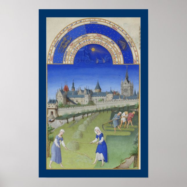 Póster Très Riches Heures - junho (Frente)