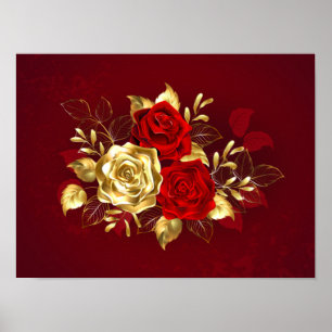 Poster Três Rosas de joalharia