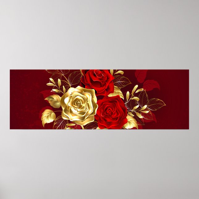 Poster Três Rosas de joalharia (Frente)