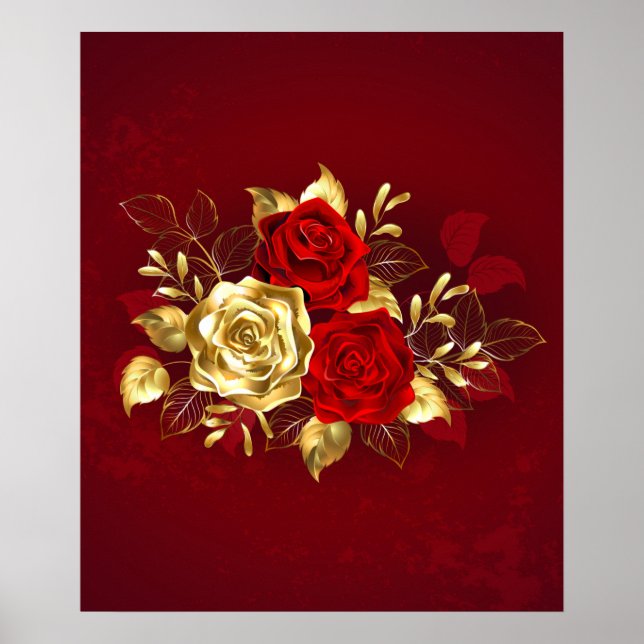 Poster Três Rosas de joalharia (Frente)