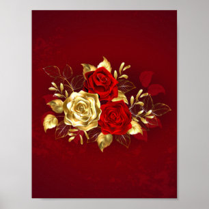 Poster Três Rosas de joalharia