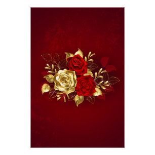 Póster Três Rosas de joalharia