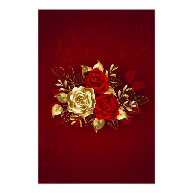 Póster Três Rosas de joalharia (Frente)