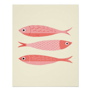 Póster Três Sardinhas Rosa