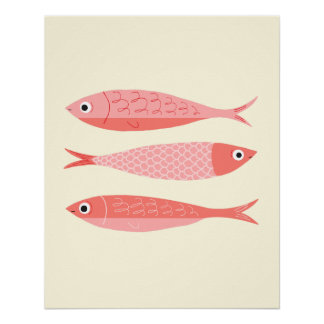 Póster Três Sardinhas Rosa