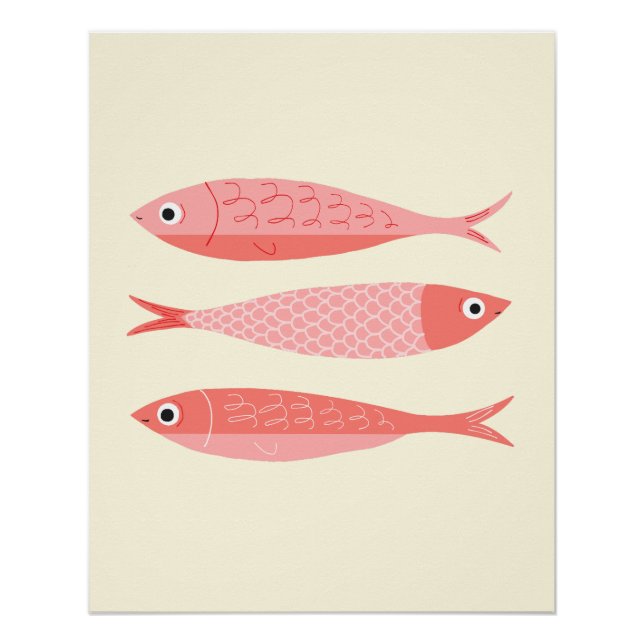 Póster Três Sardinhas Rosa (Frente)