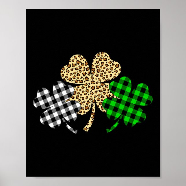 Poster Três Shamrocks Leopardo Xadrez Buffalo Rua Patrick (Frente)