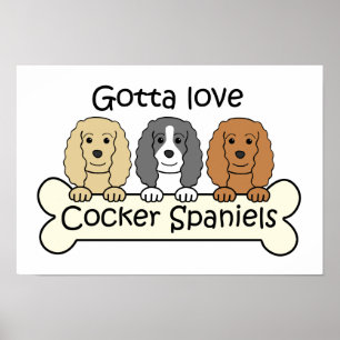 Poster Três Spaniels de Cocker