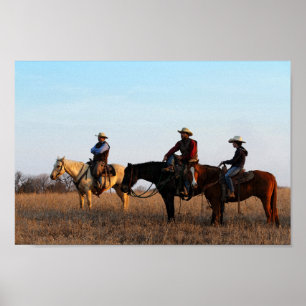 Póster Três vaqueiros das colinas do sílex