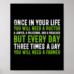 Poster Três Vezes Por Dia Você Precisará De Uma Vida Farm
