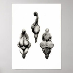 Póster Três vistas de uma estatueta de "Venus"