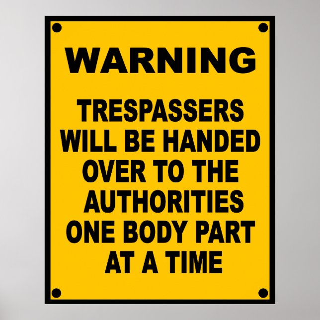 Poster Trespassores de aviso (Frente)