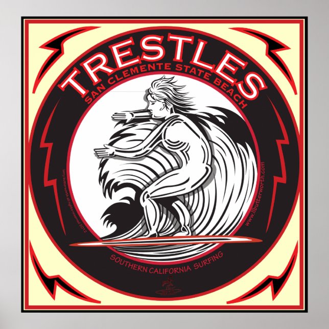 PÓSTER TRESTLES SAN CLEMENTE CALIFÓRNIA SURFING (Frente)
