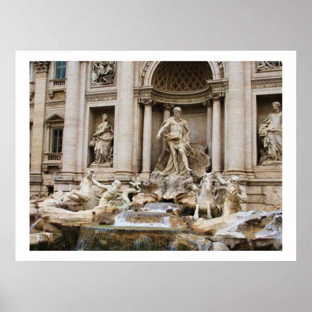 Poster Trevi Fountain Roma Itália Viagem Foto (Frente)