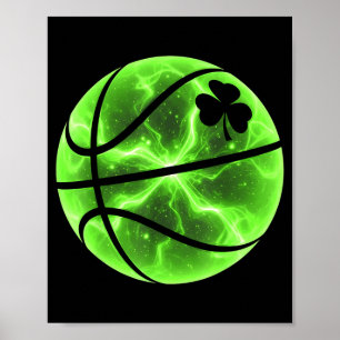 Poster Trevo da Sorte Basquete Shamrock Sorte Irlandês St