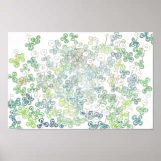 Poster Trevo de quatro folhas e trevo branco/つ 葉 の 四    ク
