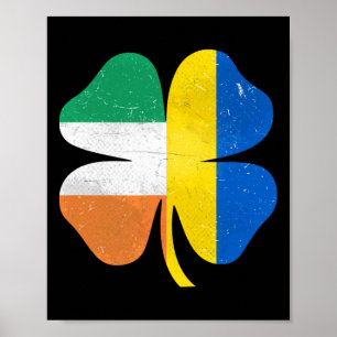 Poster Trevo irlandês britânico Ucrânia Irlanda Dia de Sã