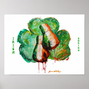 Poster Trevo irlandês do encaixotamento