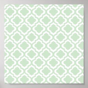 Póster Trevo verde de Quatrefoil do marroquino da hortel