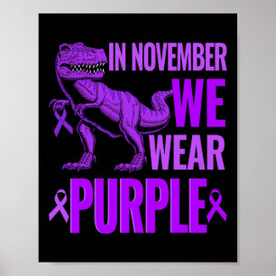 Poster Trex Dinossaur Em Novembro Vestimos Epilepsia Roxa