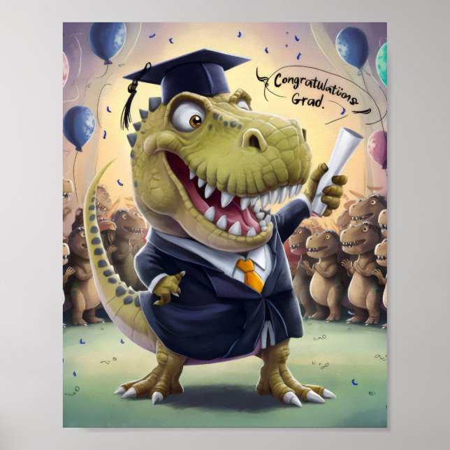 Poster Trex em diploma de boné e de exploração de bens de (Frente)