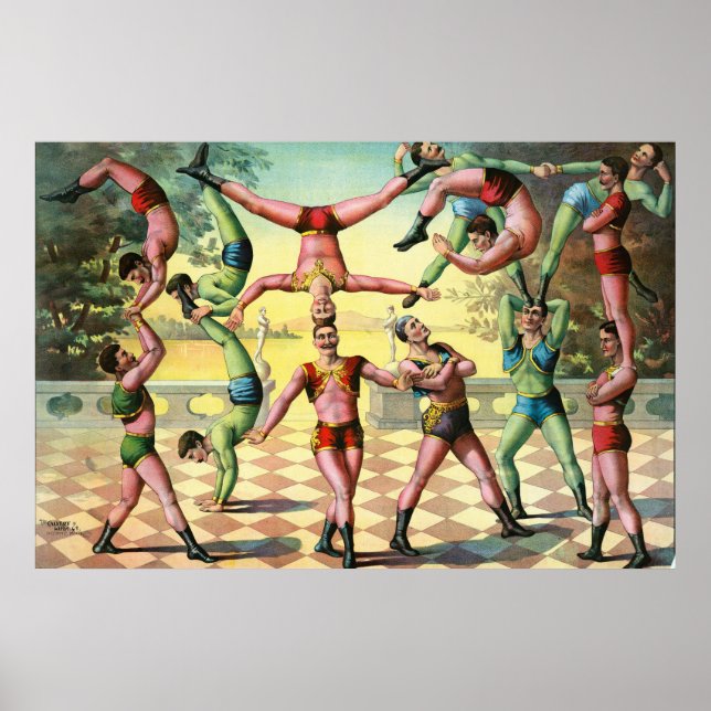 Poster Treze Homens Fazendo Acrobáticos (Frente)