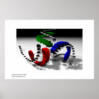 Poster Tri Spiral Recursive Raytraced Image