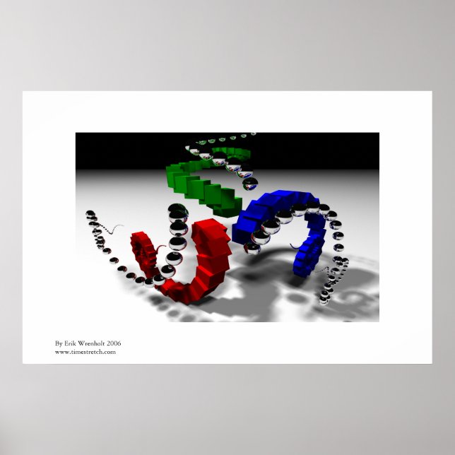Poster Tri Spiral Recursive Raytraced Image (Frente)