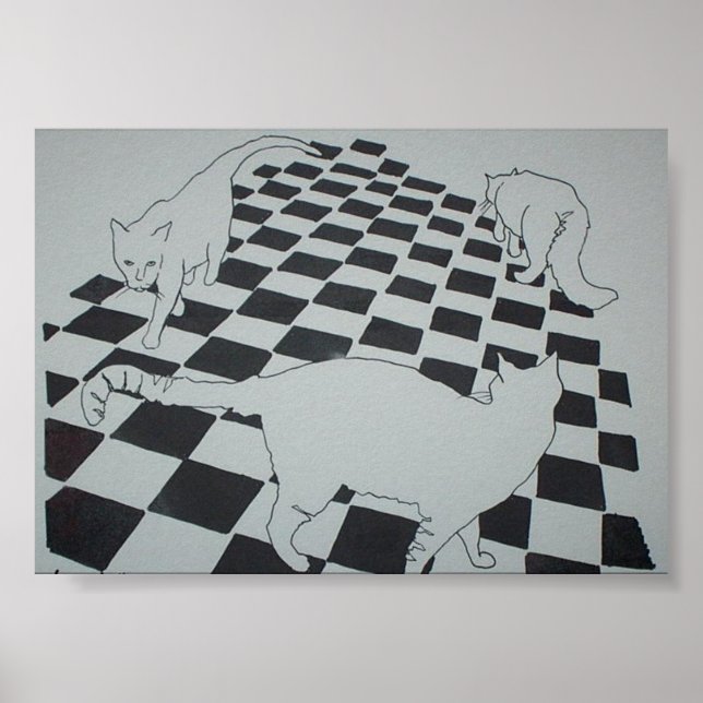 Póster tríade de gatos (Frente)