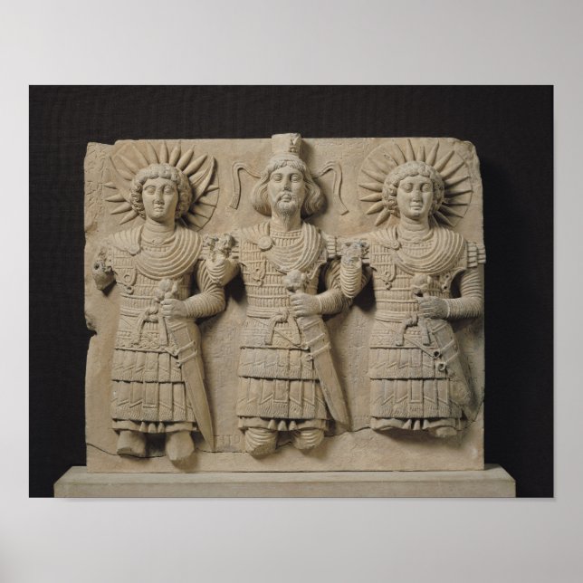 Póster Tríade de Palmyrene Gods, da Região de Palmyra (Frente)