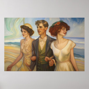 Poster Tríade poliamorosa na praia