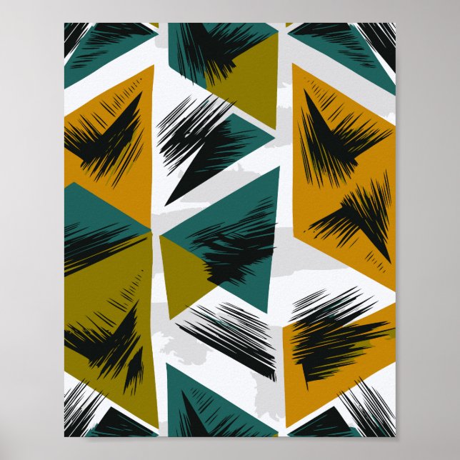 Poster Triangular and Angular Forms in Earthy Colors (Frente)