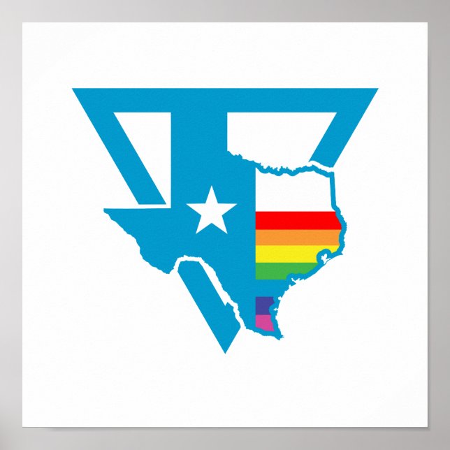 Poster triângulo arco-íris texas (Frente)