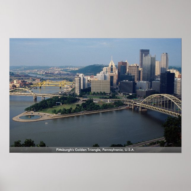 Póster Triângulo do Ouro de Pittsburgh, Pensilvânia, EUA (Frente)
