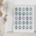 Poster Triângulo Geométrico Azul Terrestre Aztec Padrão<br><div class="desc">Triângulo Geométrico Azul Terrestre Aztec Padrão</div>