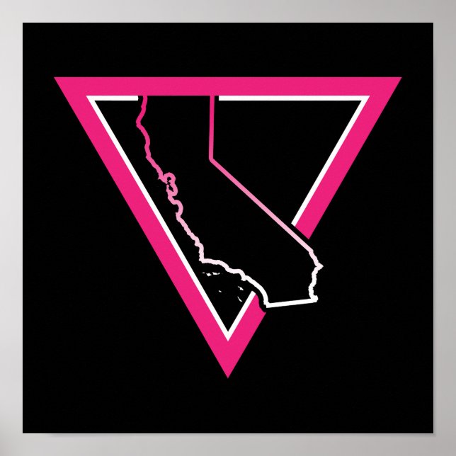 Póster triângulo rosa califórnia (Frente)