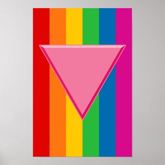Póster Triângulo rosa orgulho gay (Frente)