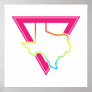 Póster triângulo rosa texas