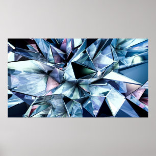 Poster Triângulo técnico de fundo cristalino.