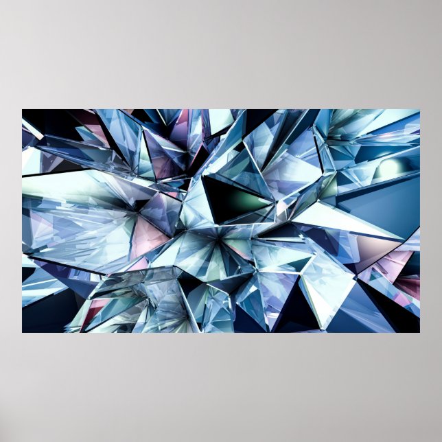 Poster Triângulo técnico de fundo cristalino. (Frente)
