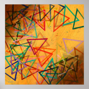 Poster Triângulos, Abstrato, Geométricos -